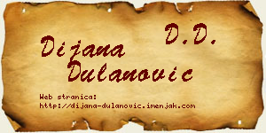 Dijana Dulanović vizit kartica